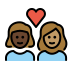 1F469 1F3FF 200D 2764 FE0F 200D 1F469 1F3FD Smiley – OpenMoji