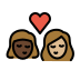 1F469 1F3FF 200D 2764 FE0F 200D 1F48B 200D 1F469 1F3FC Smiley – OpenMoji