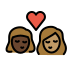 1F469 1F3FF 200D 2764 FE0F 200D 1F48B 200D 1F469 1F3FD Smiley – OpenMoji