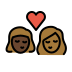 1F469 1F3FF 200D 2764 FE0F 200D 1F48B 200D 1F469 1F3FE Smiley – OpenMoji
