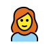 1F469 200D 1F9B0 Smiley – OpenMoji