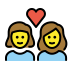 1F469 200D 2764 FE0F 200D 1F469 Smiley – OpenMoji