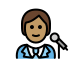 1F9D1 1F3FD 200D 1F3A4 Smiley – OpenMoji