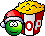Smiley Emoticons Xmas Popcorn Essen Smiley – Weihnachten